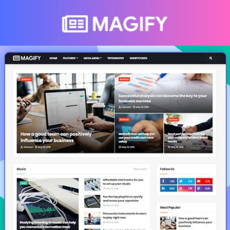 Magify - Premium Blogger Template for Blog & Magazine Sites