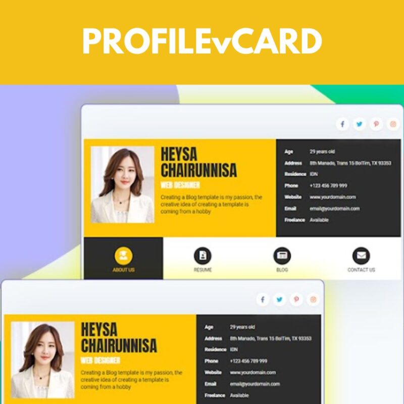 PROFILEvCARD - Premium Blogger Template for Portfolio