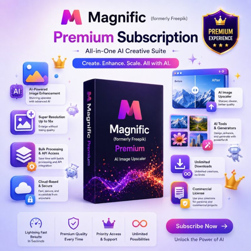 Magnific Premium with AI Suite - Subscription for Personal Email