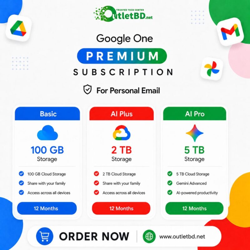 Google One Premium Subscription for Personal Email