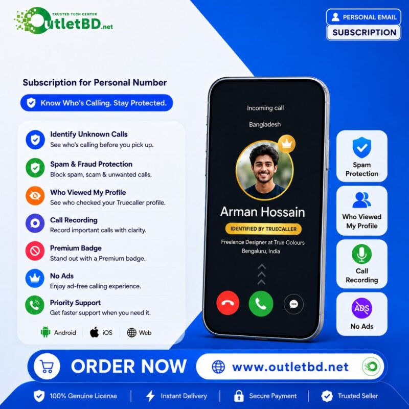 Truecaller Premium Subscription for Personal Number