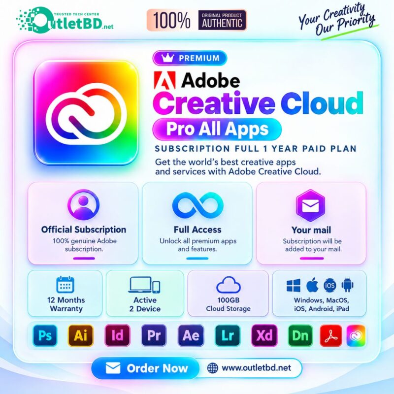 Adobe Creative Cloud Pro - All Apps Subscription for Personal Email
