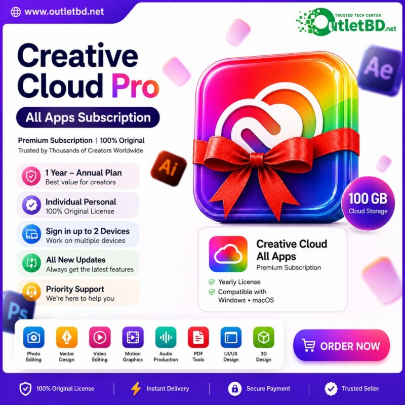 Adobe Creative Cloud Pro - All Apps Subscription for Personal Email