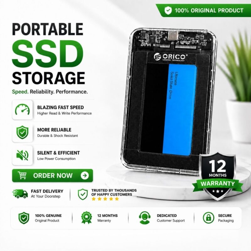 Transparent Portable External Storage with SSD